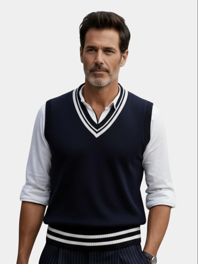 Old Money Essential Knit Vest - Cross & Crown