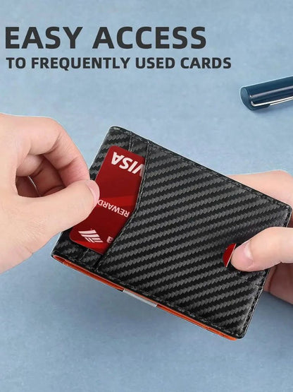Carbon Fiber Anti RFID Minimalist Wallet - Cross & Crown