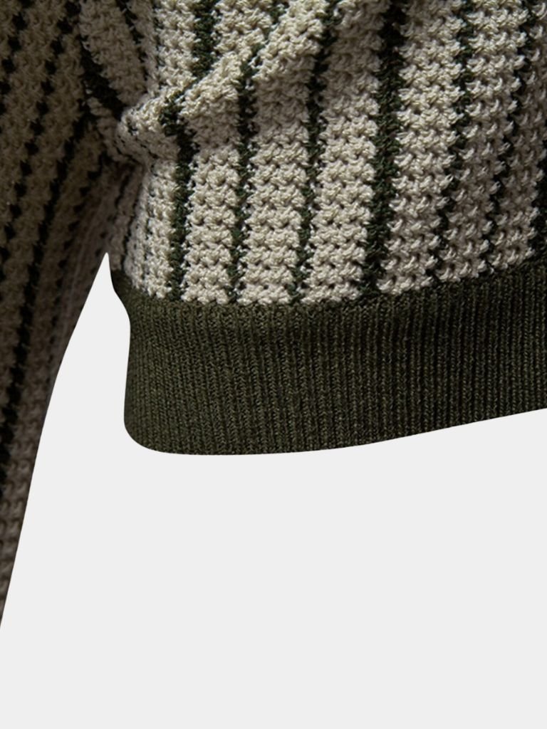 Striped Knit Polo Shirt - Cross & Crown