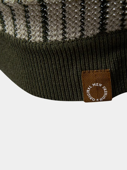 Striped Knit Polo Shirt - Cross & Crown