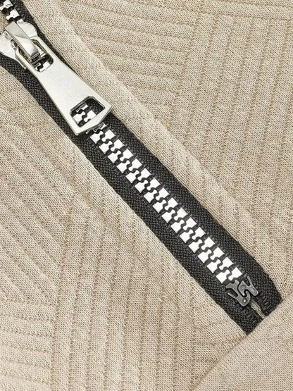 Essential Henley Quarter Zip Pullover - Cross & Crown