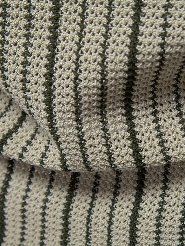 Striped Knit Polo Shirt - Cross & Crown